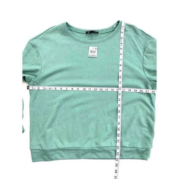 INC Sweatshirt Top XL Sage Green Glitter-Sleeve‎ - Picture 4 of 6